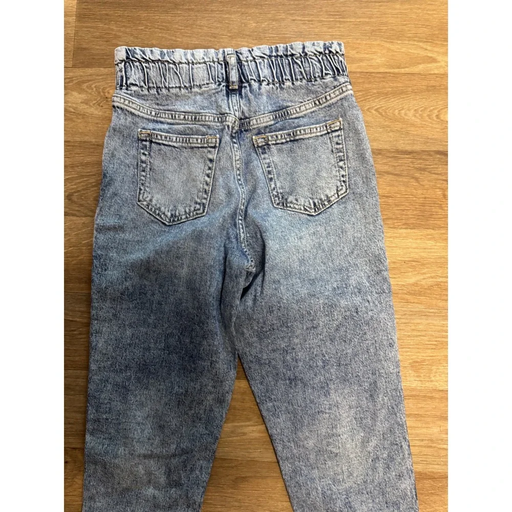 Gap Kids Girls Light Wash Acid Paperbag Waist Tapered Jeans Size 10